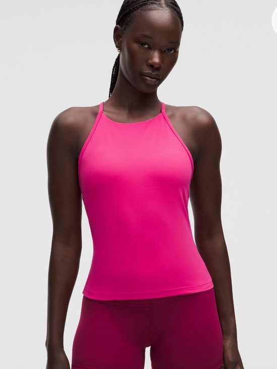 lululemon athletica Tops - Lululemon Flow Y High-Neck Tank Top Flamingo Pink